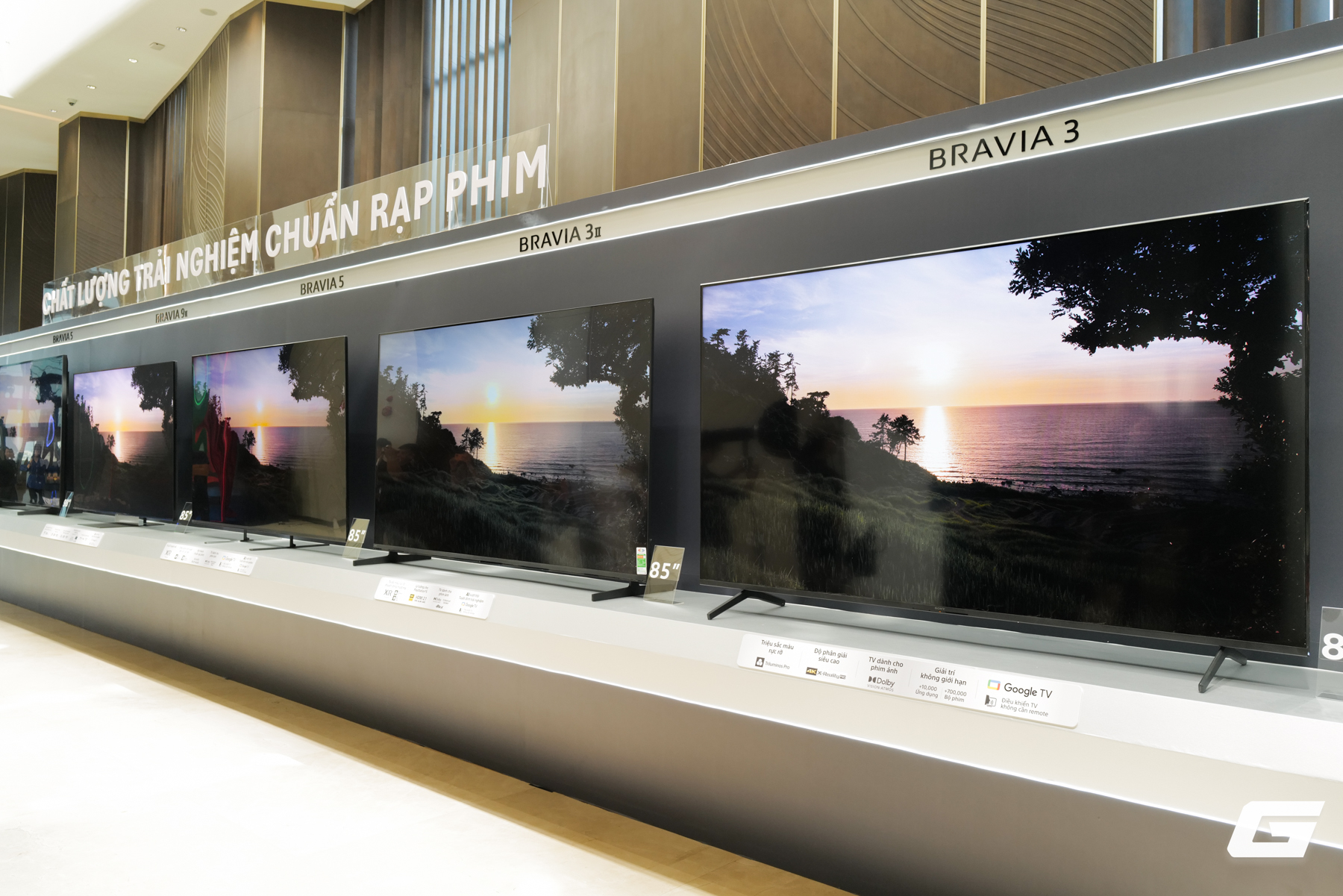 Màn hình kích thước lớn của TV Bravia Loạt TV Bravia với kích thước đa dạng