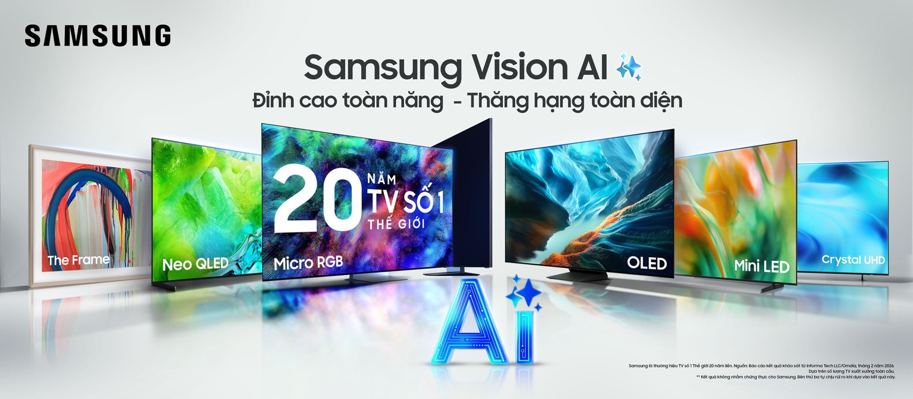 Samsung AI TV 2026 mang chế độ xem bóng đá thông minh về đúng mùa World Cup Samsung AI TV 2026