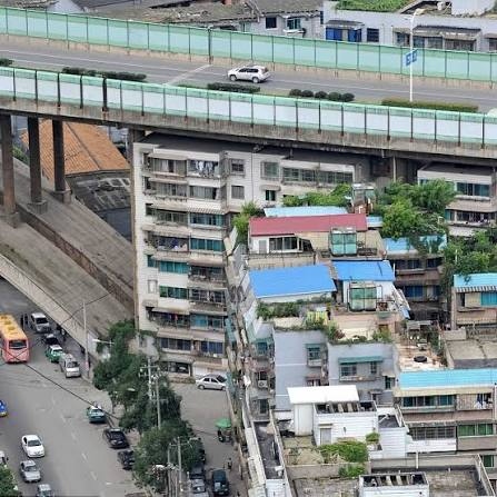 Cầu vượt Shuikousi và các tòa nhà chung cư bên dưới