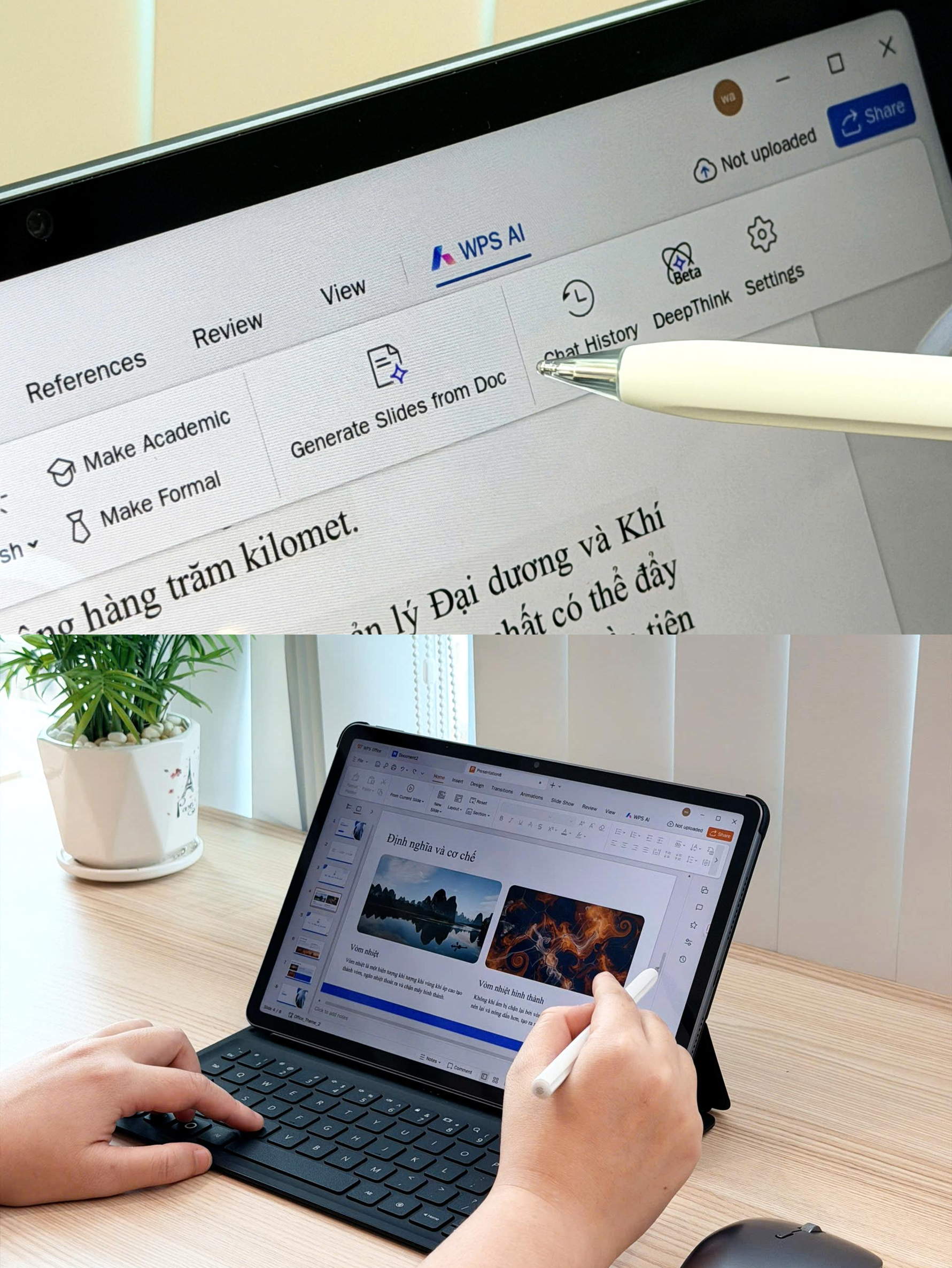 Quá trình WPS AI tạo slide