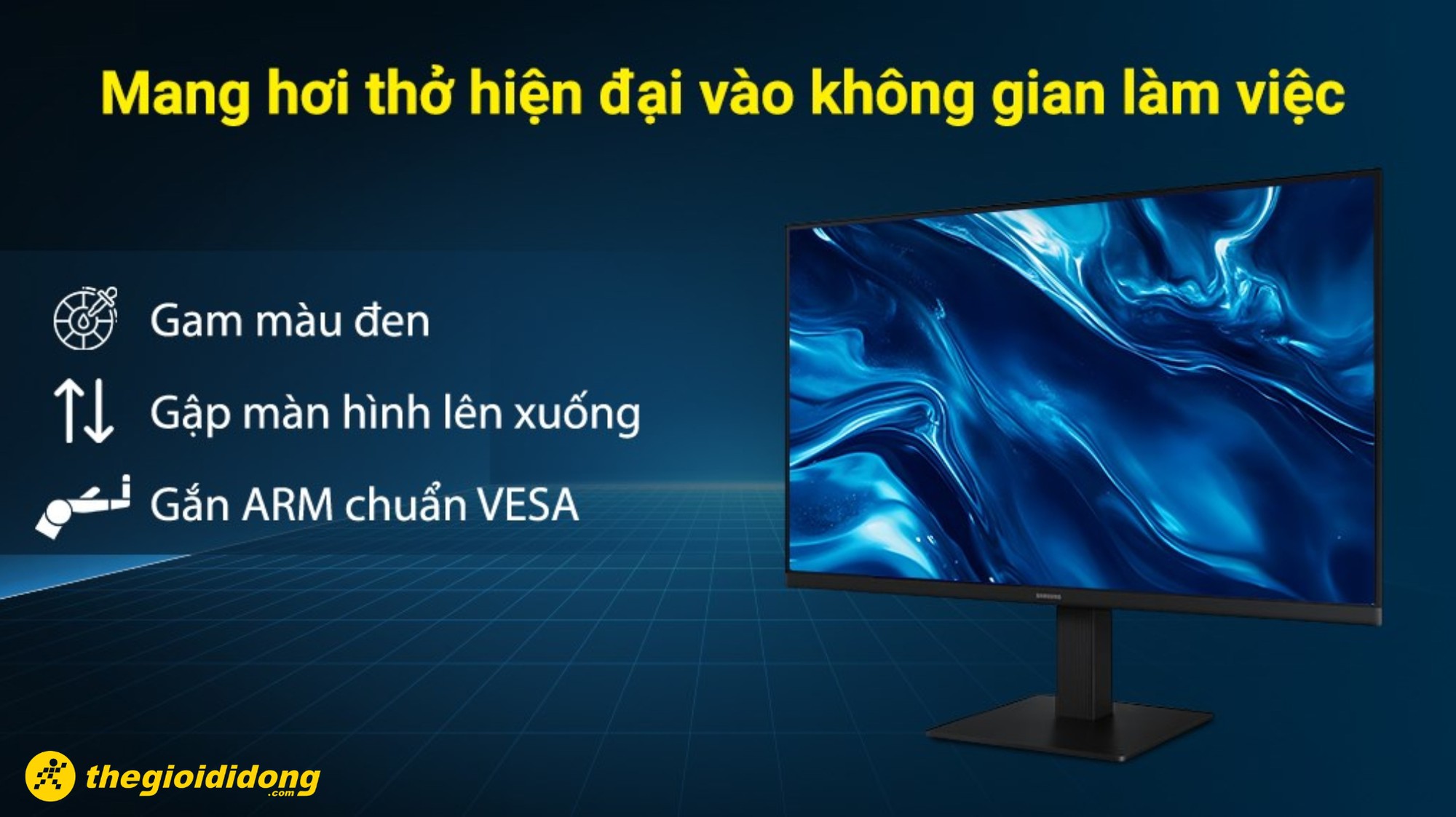 Màn hình Samsung cũng cho góc làm việc tại nhà hoặc văn phòng. Góc làm việc chuyên nghiệp với màn hình Samsung