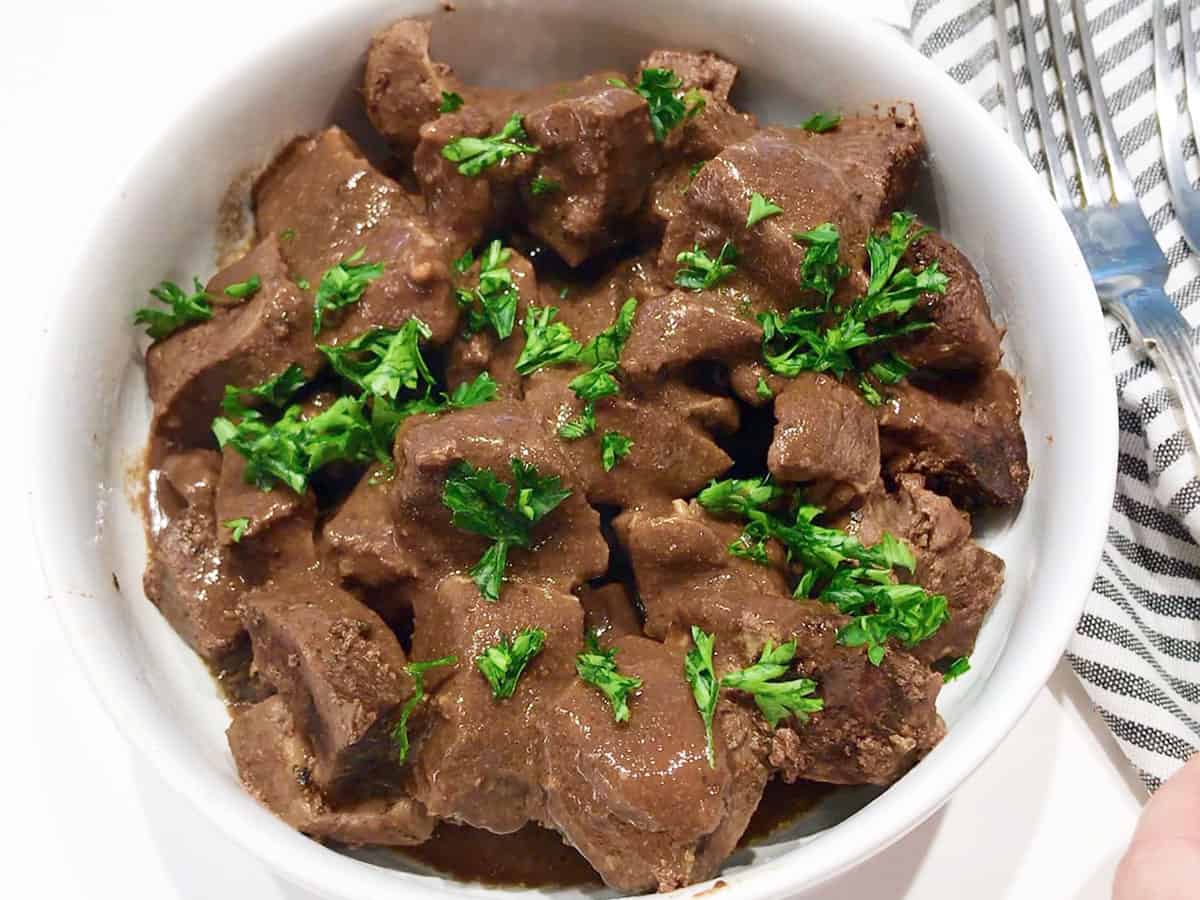 Tim và gan bò trong thực đơn của Haaland Hình ảnh minh họa món ăn từ tim và gan bò