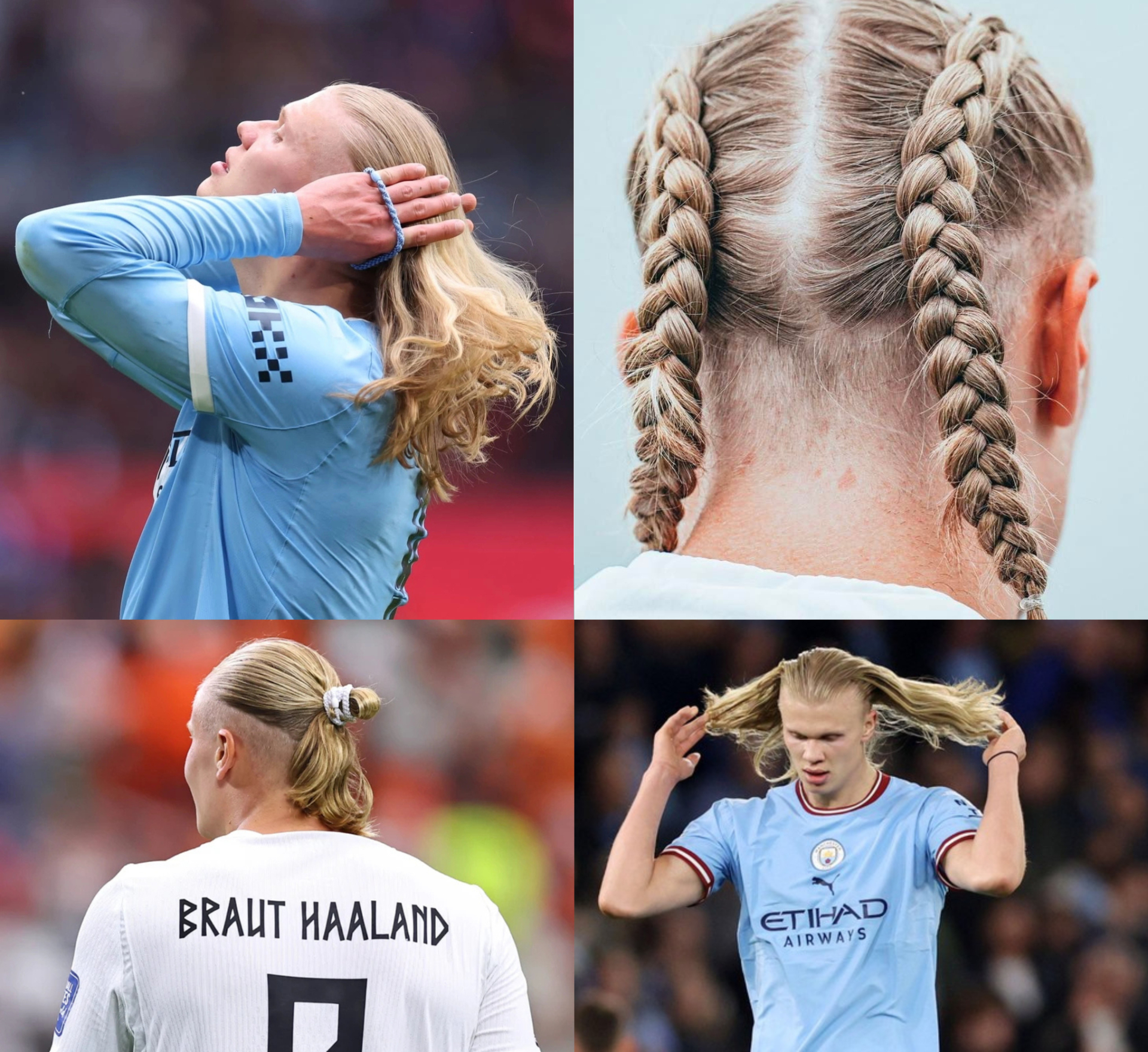 Những kiểu tóc ấn tượng của Erling Haaland Erling Haaland với các kiểu tóc khác nhau